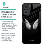 White Angel Wings Glass Case for Redmi Note 10S