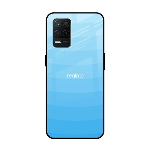 Wavy Blue Pattern Realme 8 5G Glass Back Cover Online