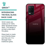 Wine Red Glass Case For Realme 8 5G