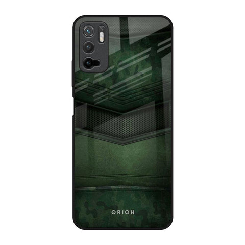 Green Leather Poco M3 Pro Glass Back Cover Online