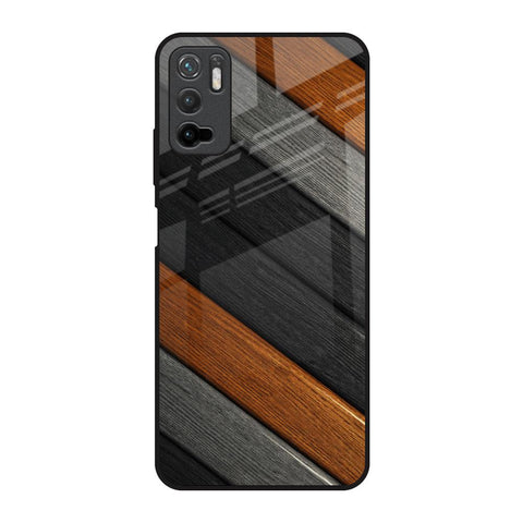 Tri Color Wood Poco M3 Pro Glass Back Cover Online