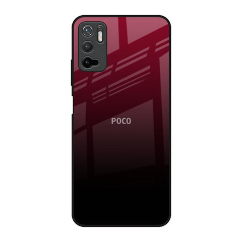 Wine Red Poco M3 Pro Glass Back Cover Online