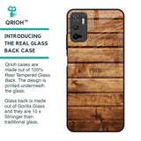 Wooden Planks Glass Case for Poco M3 Pro