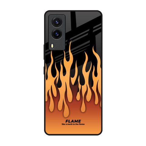 Fire Flame Vivo V21e Glass Back Cover Online