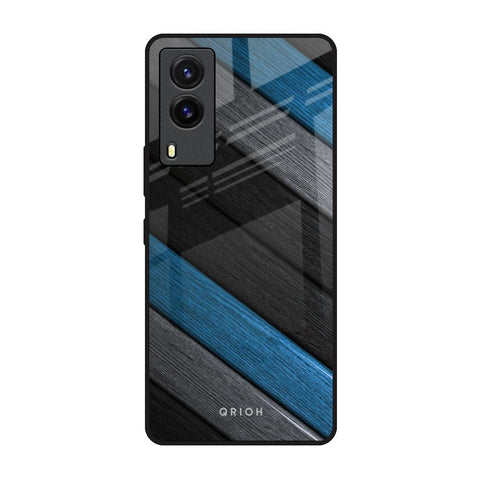 Multicolor Wooden Effect Vivo V21e Glass Back Cover Online