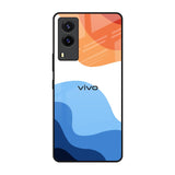 Wavy Color Pattern Vivo V21e Glass Back Cover Online