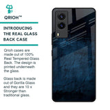 Dark Blue Grunge Glass Case for Vivo V21e