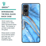 Vibrant Blue Marble Glass Case for Vivo V21e