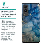 Blue Cool Marble Glass Case for Vivo V21e