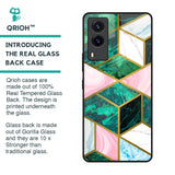 Seamless Green Marble Glass Case for Vivo V21e