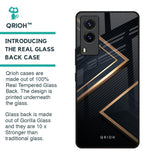 Sleek Golden & Navy Glass Case for Vivo V21e