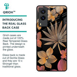 Lines Pattern Flowers Glass Case for Vivo V21e