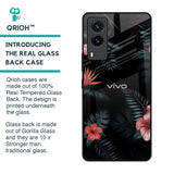 Tropical Art Flower Glass Case for Vivo V21e