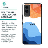 Wavy Color Pattern Glass Case for Vivo V21e