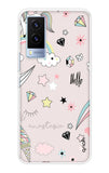 Unicorn Doodle Vivo V21e Back Cover