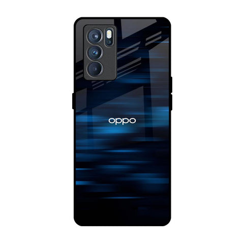 Blue Rough Abstract Oppo Reno6 Glass Back Cover Online