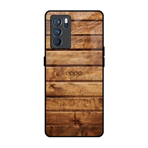 Wooden Planks Oppo Reno6 Glass Back Cover Online