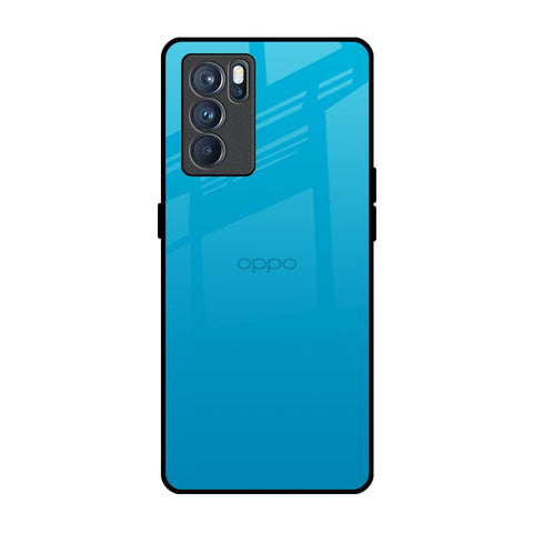 Blue Aqua Oppo Reno6 Glass Back Cover Online