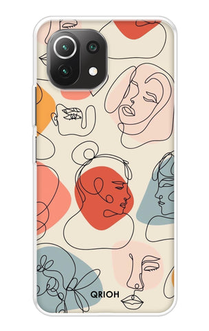 Abstract Faces Mi 11 Lite Back Cover