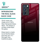 Wine Red Glass Case For Oppo Reno6 Pro