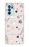 Unicorn Doodle Oppo Reno6 Pro Back Cover