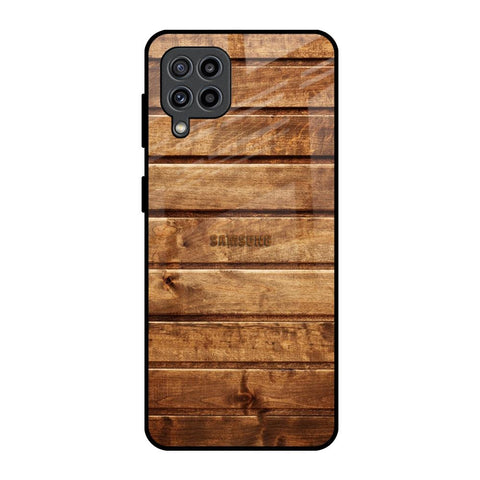 Wooden Planks Samsung Galaxy F22 Glass Back Cover Online