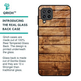 Wooden Planks Glass Case for Samsung Galaxy F22