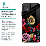 Floral Decorative Glass Case For Samsung Galaxy A22 5G