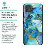 Turquoise Geometrical Marble Glass Case for Samsung Galaxy A22 5G