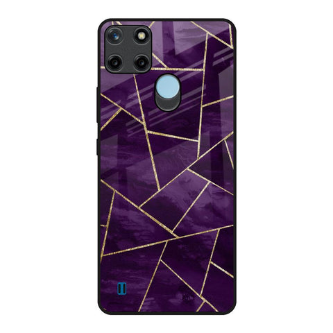 Geometric Purple Realme C21Y Glass Back Cover Online
