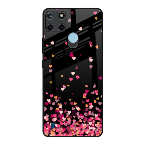 Heart Rain Fall Realme C21Y Glass Back Cover Online