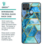 Turquoise Geometrical Marble Glass Case for Realme C21Y