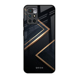 Sleek Golden & Navy Redmi 10 Prime Glass Back Cover Online