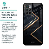 Sleek Golden & Navy Glass Case for Redmi 10 Prime