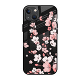 Black Cherry Blossom iPhone 13 mini Glass Back Cover Online