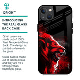 Red Angry Lion Glass Case for iPhone 13 mini