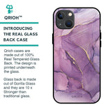 Purple Gold Marble Glass Case for iPhone 13 mini