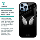 White Angel Wings Glass Case for iPhone 13 Pro