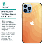 Orange Curve Pattern Glass Case for iPhone 13 Pro