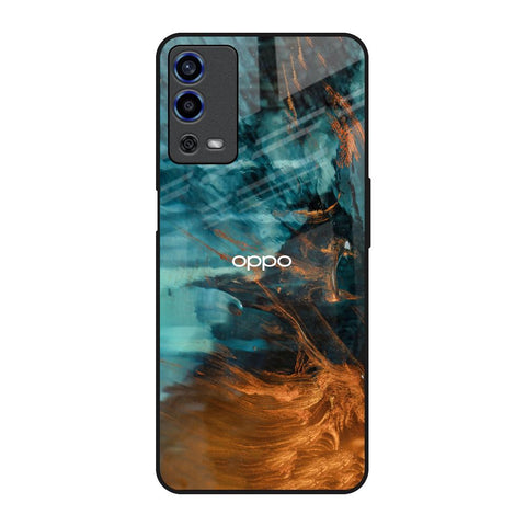 Golden Splash Oppo A55 Glass Back Cover Online
