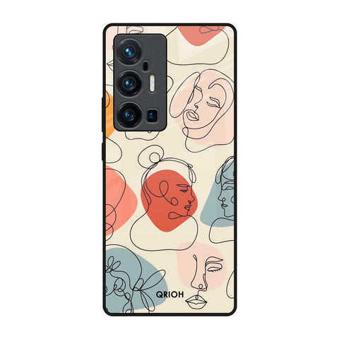 Abstract Faces Vivo X70 Pro Plus Glass Back Cover Online