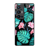 Tropical Leaves & Pink Flowers Vivo X70 Pro Plus Glass Back Cover Online