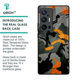 Camouflage Orange Glass Case For Vivo X70 Pro Plus