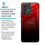 Maroon Faded Glass Case for Vivo V23 Pro 5G