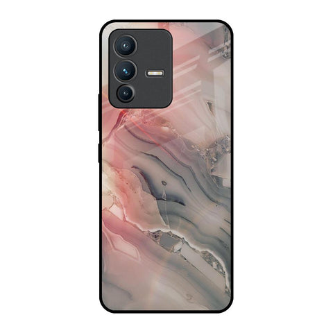 Pink And Grey Marble Vivo V23 5G Glass Back Cover Online