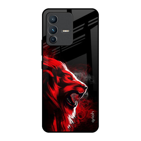 Red Angry Lion Vivo V23 5G Glass Back Cover Online