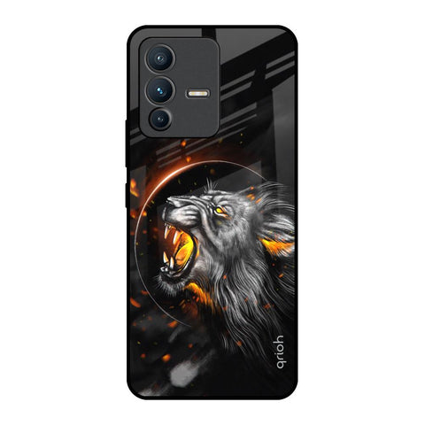 Aggressive Lion Vivo V23 5G Glass Back Cover Online