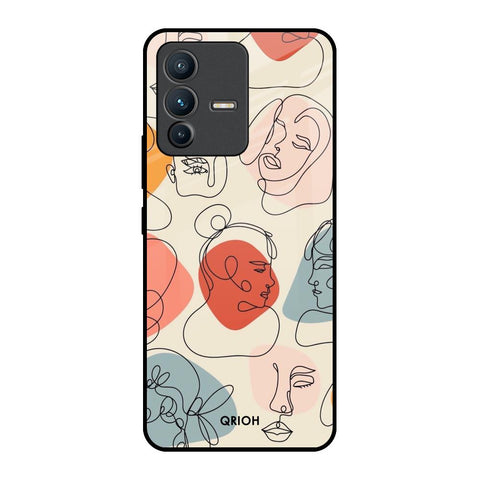 Abstract Faces Vivo V23 5G Glass Back Cover Online