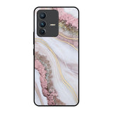 Pink & Gold Gllitter Marble Vivo V23 5G Glass Back Cover Online