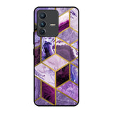 Purple Rhombus Marble Vivo V23 5G Glass Back Cover Online